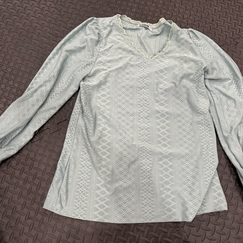 Light Blue/turquoise Long Sleeve Top